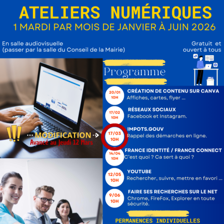 ATELIERS ET PERMANENCES NUMERIQUES