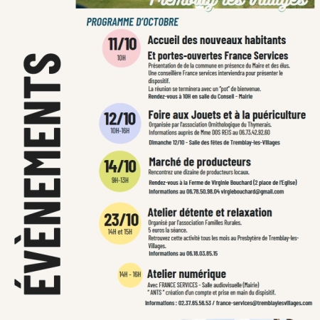 Récapitulatif des évènnements d'OCTOBRE