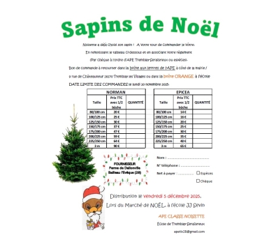 Vente de sapins avec l'APE