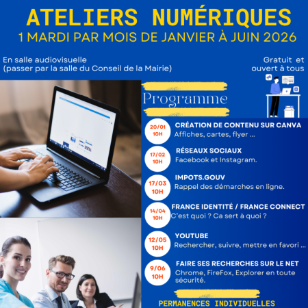 ATELIERS ET PERMANENCES NUMERIQUES