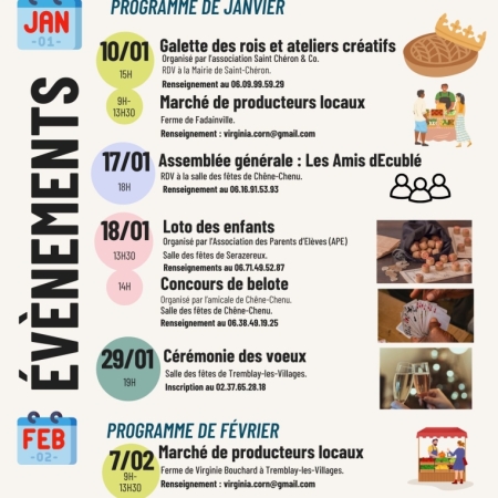 Programme Janvier/Février